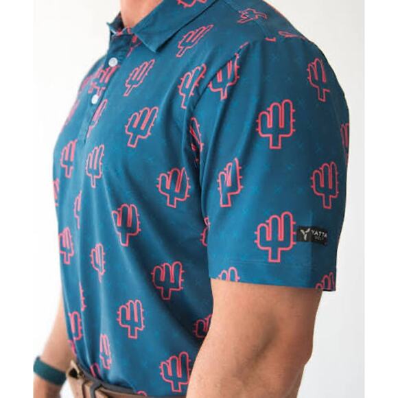 YATA Golf Performance Polo Men’s XL — Desert Heat Pattern BNWT Golf Shirt - Picture 2 of 4